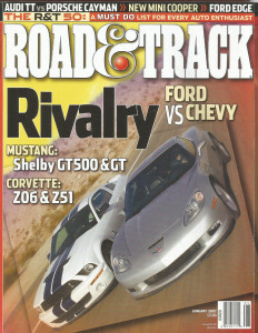 ROAD & TRACK 2007 JAN - GT500 vs Z06, TT QUATTRO vs CAYMAN, TOP 06 CARS